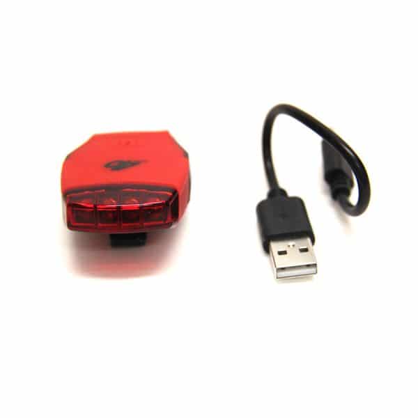 נצנץ 4 נורות אדום נטען USB מסיליקון